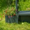 KHW Gartenbank Brüssel in anthrazit Detail Pflanzkasten links