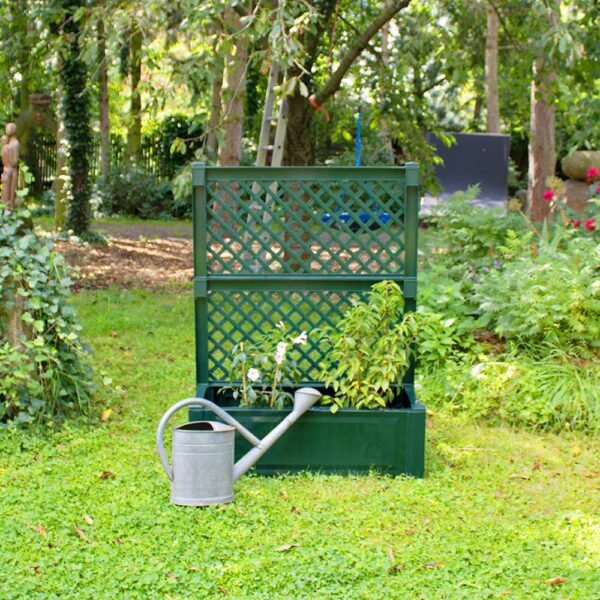 KHW Pflanzkasten (100 cm) mit Spalier in grün mit Gießkanne