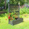 KHW Pflanzkasten (100 cm) mit Spalier in anthrazit Seitenansicht