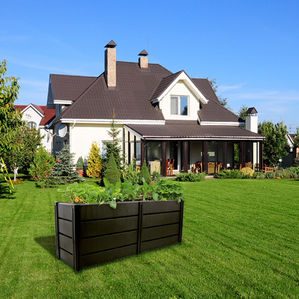 KHW Hochbeet Demeter XL schmal in anthrazit im Garten